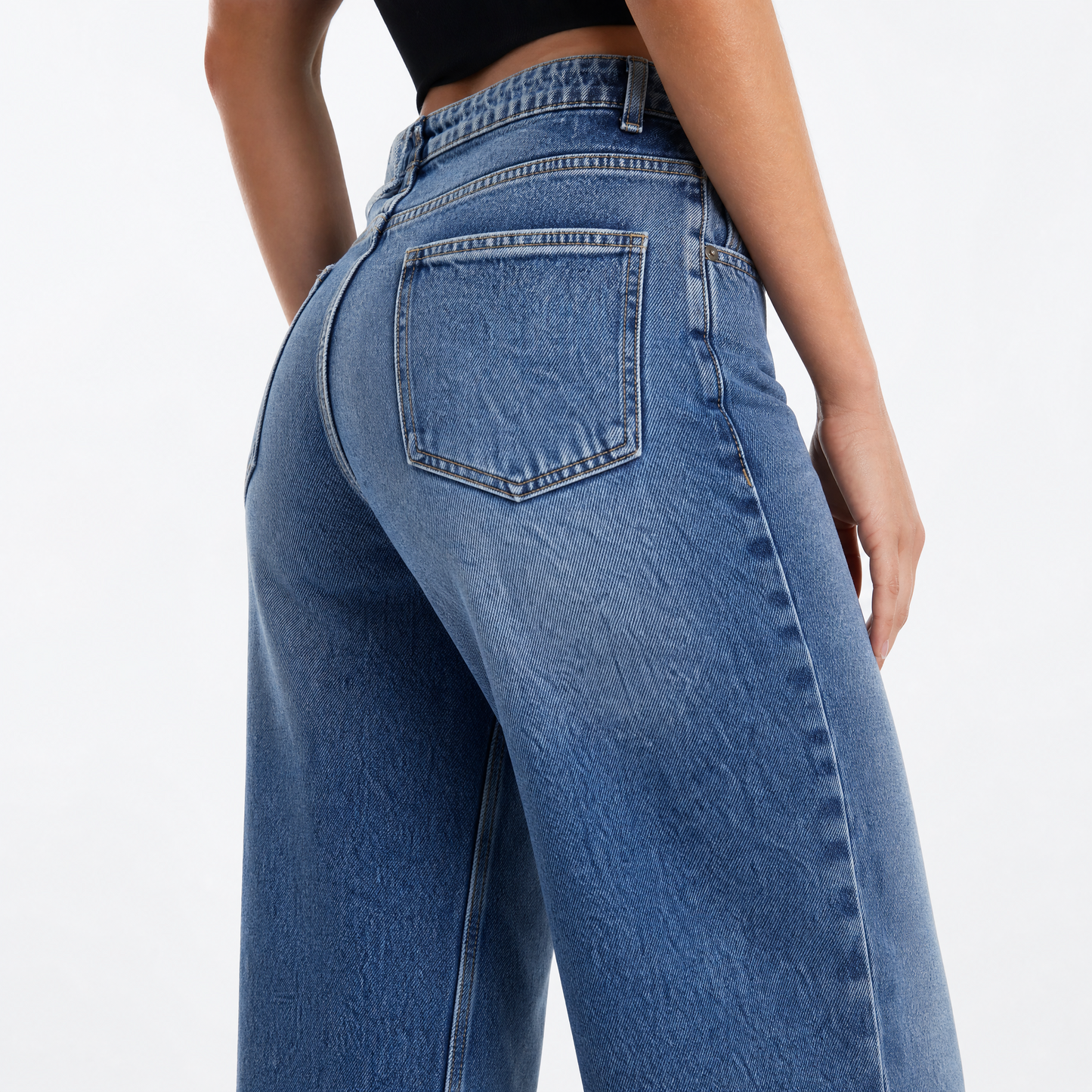 Jeans stonewashed wideleg
