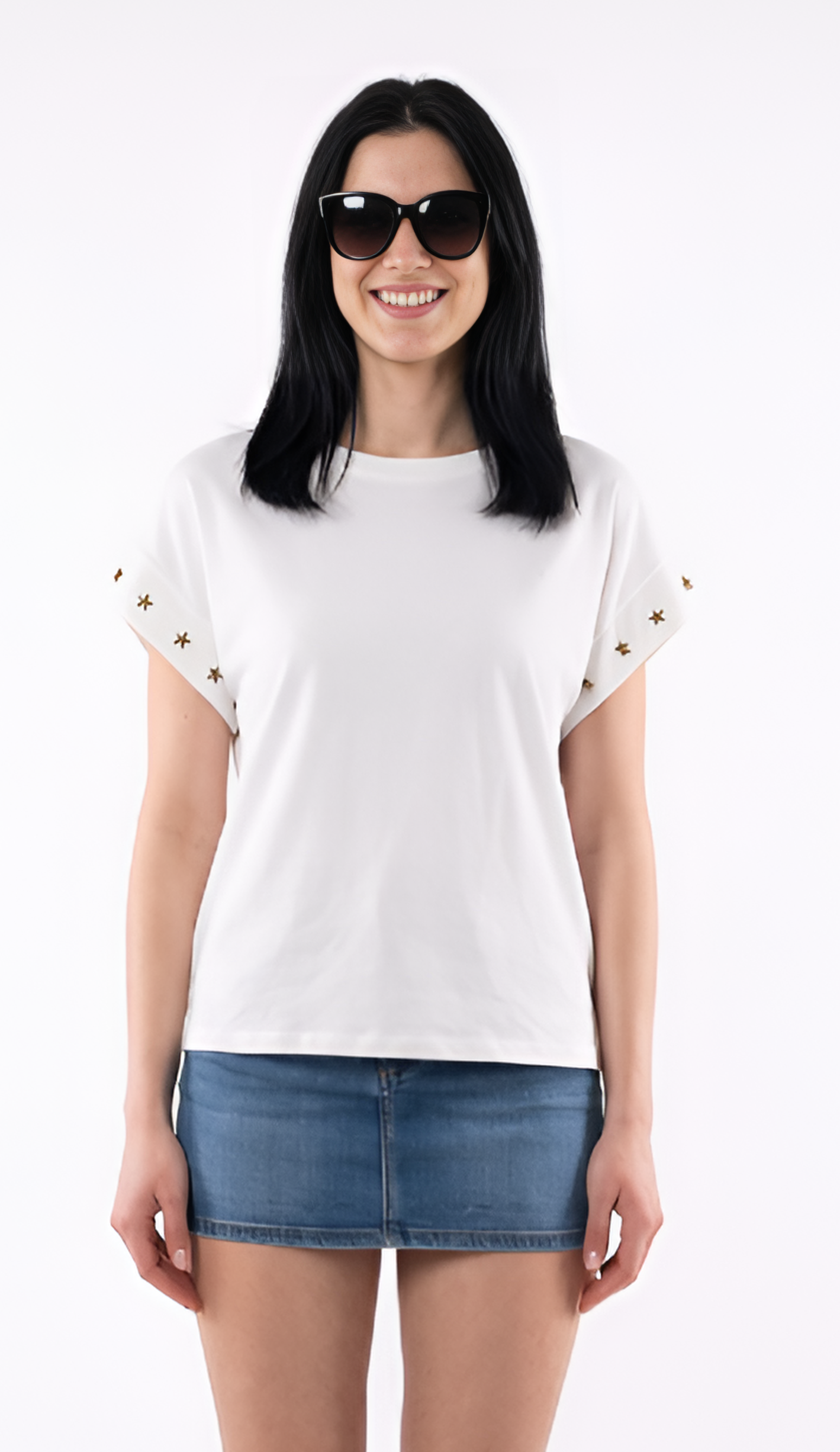 T-shirt ricamo stelline