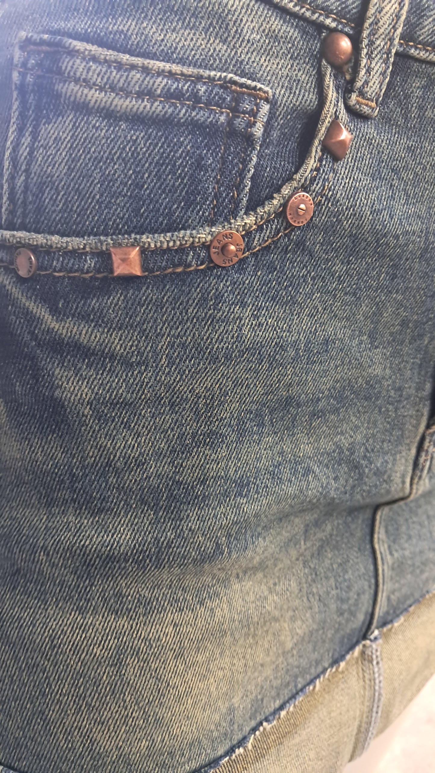 Mini denim borchie