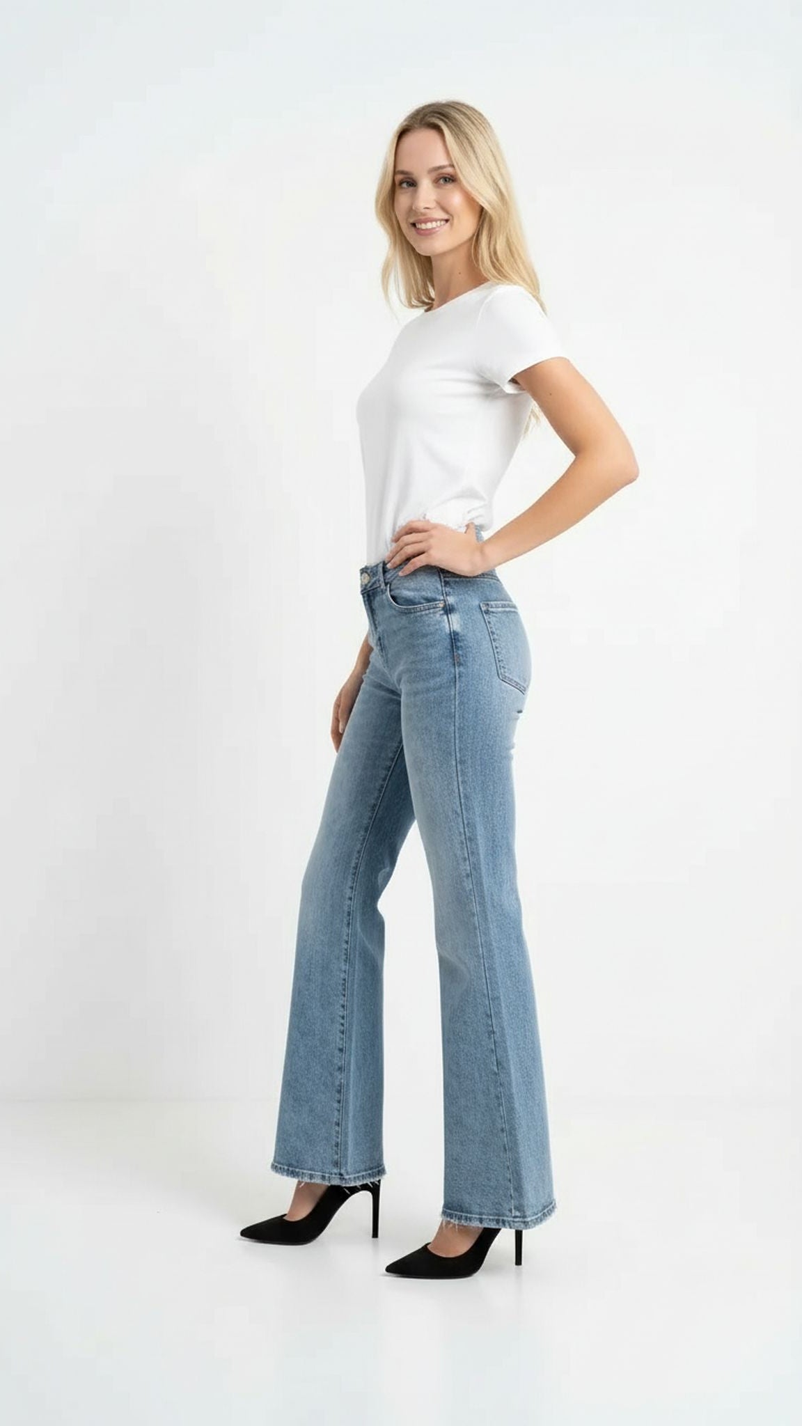 Jeans wideleg basic sw