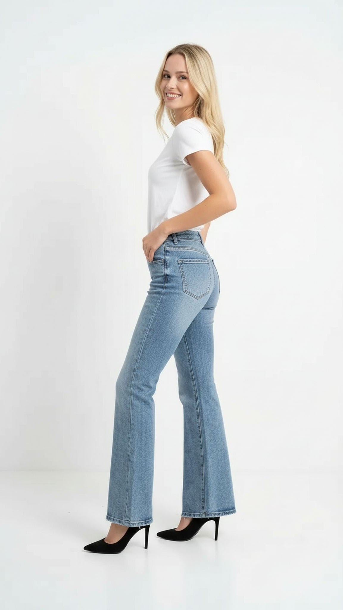 Jeans wideleg basic sw