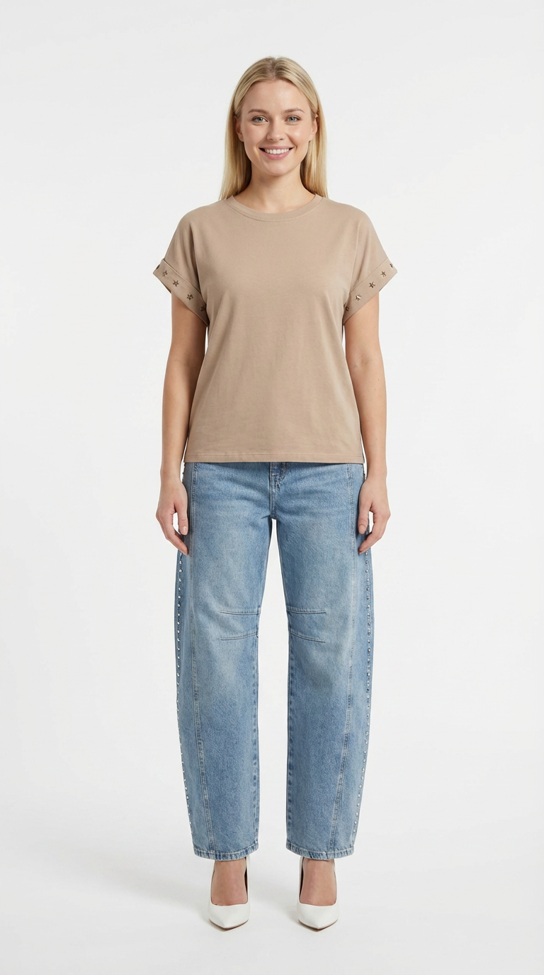 T-shirt ricamo stelline