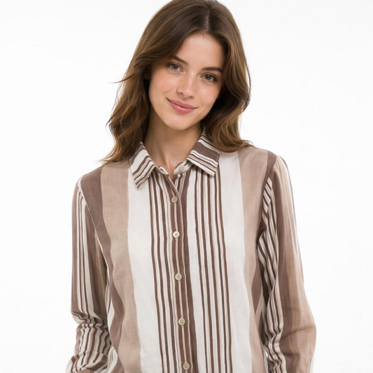 Camicia righe in tencel