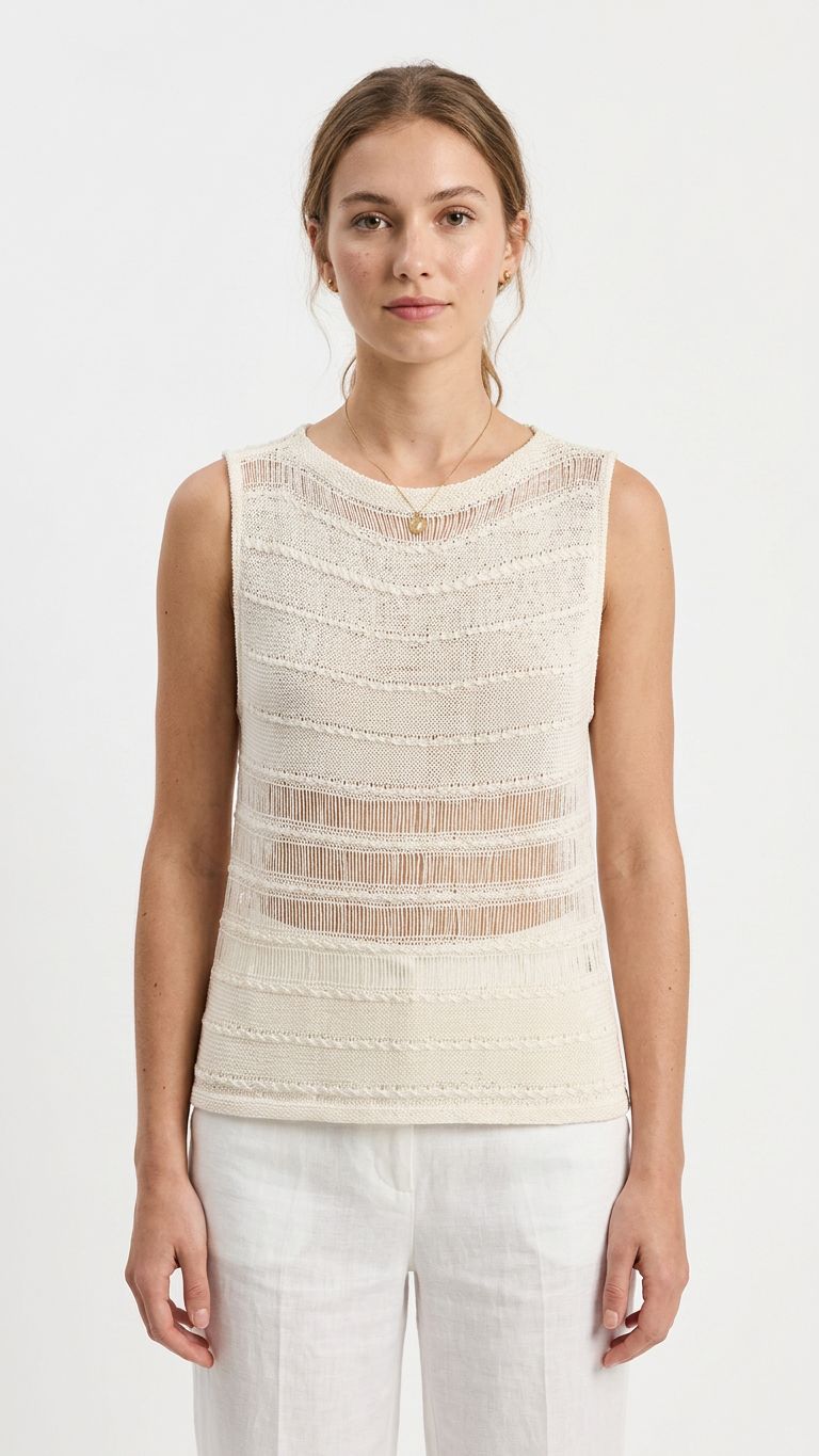 Maglia in filo smanicata