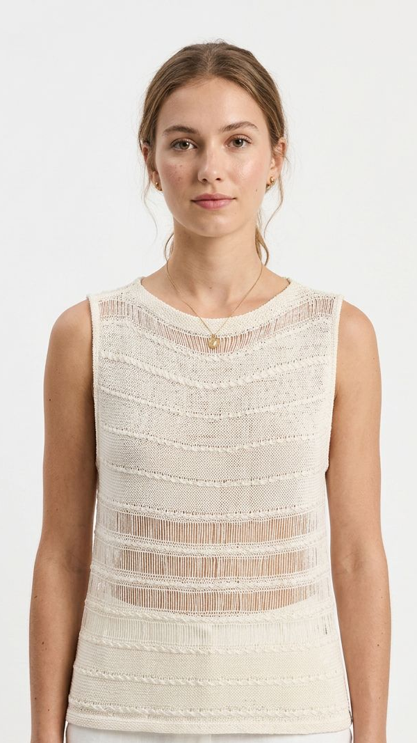 Maglia in filo smanicata