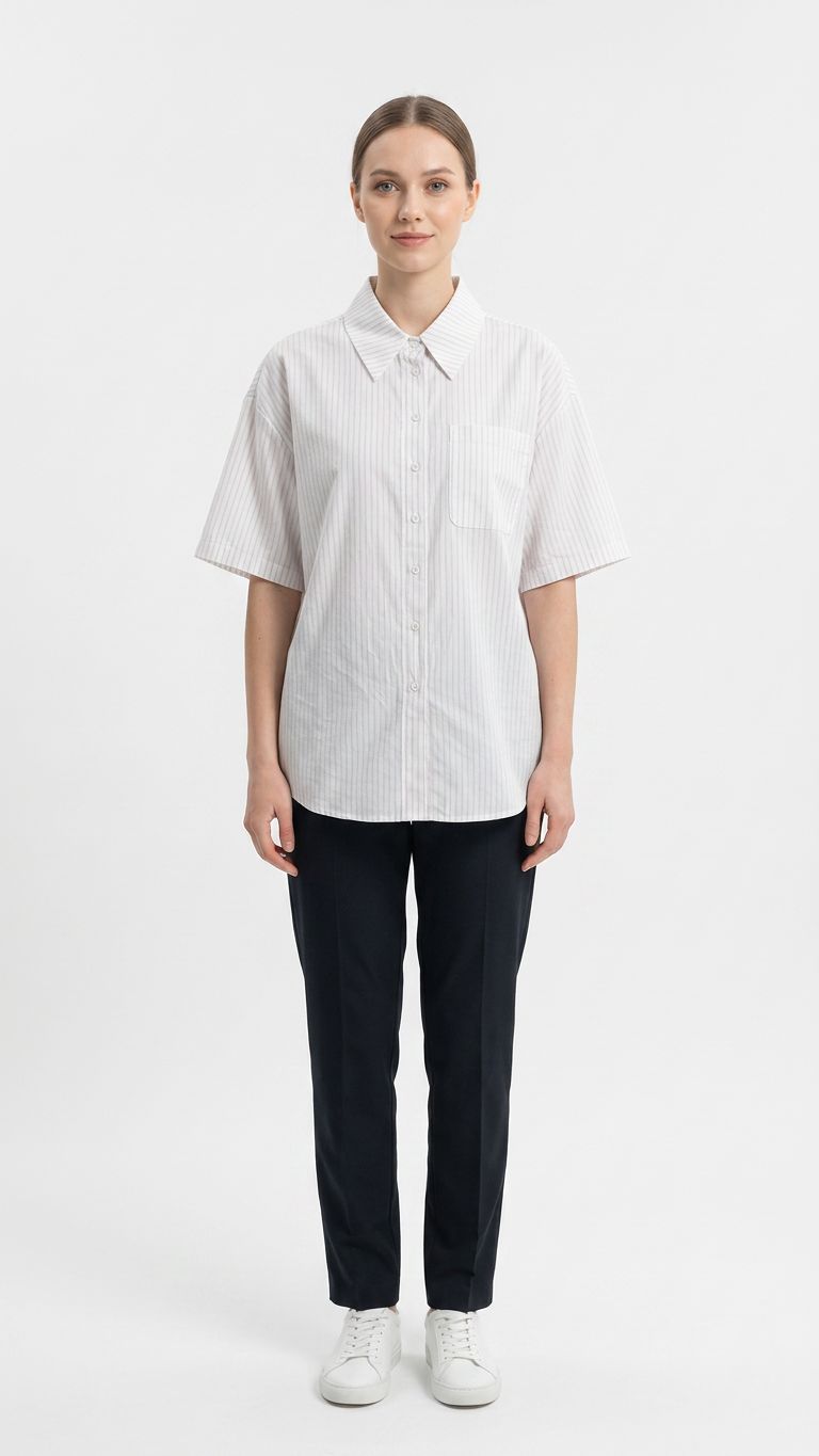Camicia over a righe