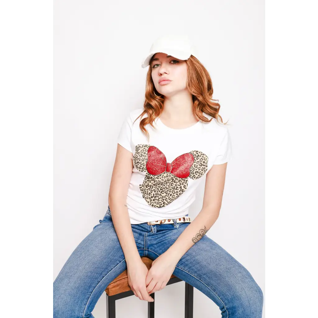 T-shirt stampa Minnie glitter - UNICA / BIANCO - T-SHIRT